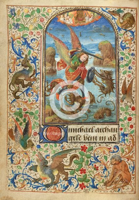 Saint Michael; Prayer Book of Charles the Bold, 1469. Creator: Lieven van Lathem.