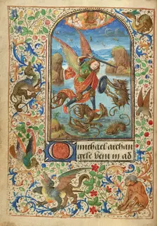 Saint Michael; Prayer Book of Charles the Bold, 1469. Creator: Lieven van Lathem