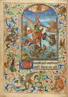 Saint Michael; Prayer Book of Charles the Bold, 1469. Creator: Lieven van Lathem