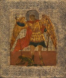 Saint Michael slaying the demon, between 1600 and 1700. Creator: Moscow School