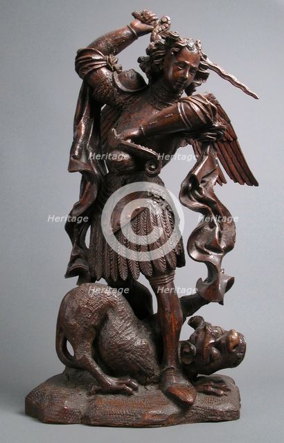 Saint Michael Slaying the Demon, German, 16th century. Creator: Unknown.
