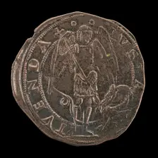 Saint Michael Spearing the Dragon [reverse], 15th century. Creator: Unknown
