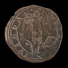 Saint Michael Spearing the Dragon [reverse], 15th century. Creator: Unknown