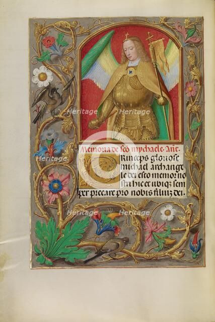 Saint Michael; Spinola Hours, about 1510-1520. Creator: Workshop of Master of the First Prayer Book of Maximilian.