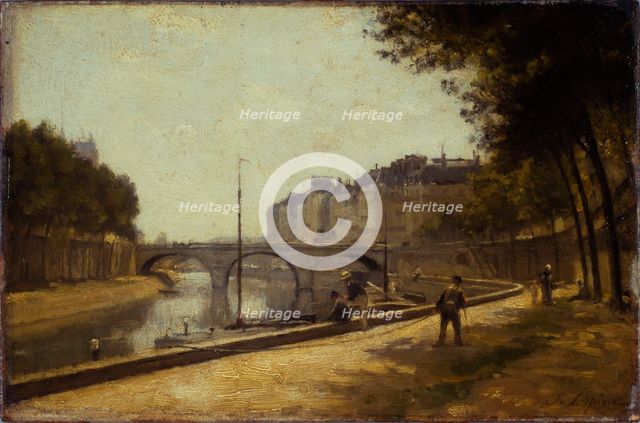 Saint-Michel bridge, c1880. Creator: Stanislas Lepine.