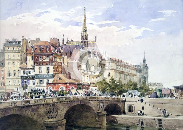 'Saint-Michel Bridge, Paris', c1822-1878.  Artist: Charles Claude Pyne
