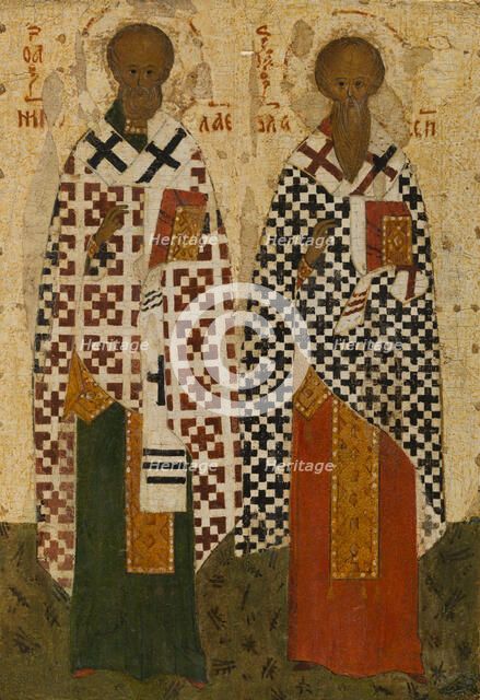 Saint Nicholas and Saint Blaise, between 1500 and 1600. Creator: Novgorod school.