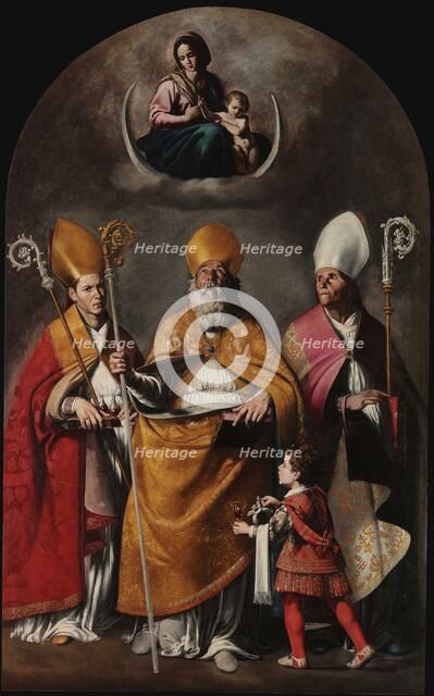 Saint Nicholas between Saints Januarius and Severus, 1614-1615. Creator: Vitale, Filippo (1585-1650).