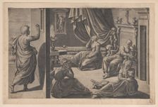 Saint Nicholas of Bari and the Three Poor Girls, 1587. Creator: Cristofano Cartaro