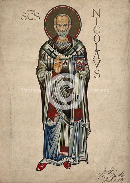 Saint Nicholas of Myra and Bari, 1881. Creator: William Brindley.