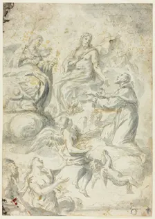 Saint Nicholas of Tolentino Interceding with Christ and Madonna for Souls in Limbo, n.d. Creator: Pietro Antonio Novelli