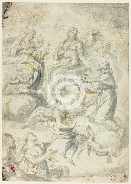 Saint Nicholas of Tolentino Interceding with Christ and Madonna for Souls in Limbo, n.d. Creator: Pietro Antonio Novelli.