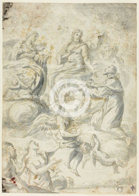 Saint Nicholas of Tolentino Interceding with Christ and Madonna for Souls in Limbo, n.d. Creator: Pietro Antonio Novelli.