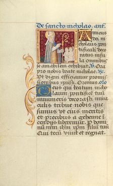 Saint Nicholas; Poncher Hours, about 1500. Creator: Master of Jacques de Besancon