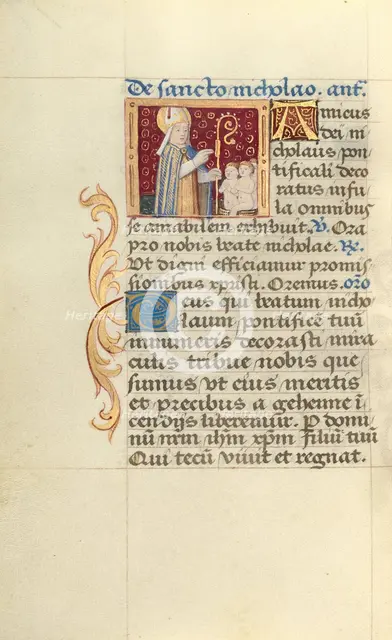 Saint Nicholas; Poncher Hours, about 1500. Creator: Master of Jacques de Besancon.