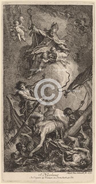 Saint Nicholas Rescuing Sailors, 1771. Creator: Martin Johann Schmidt.