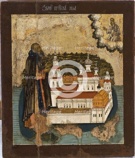Saint Nilus of Lake Seliger, 18th century. Artist: Russian icon  