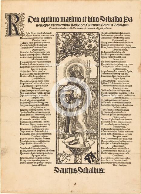 Saint Sebaldus Standing on a Column, c. 1501. Creator: Albrecht Durer.