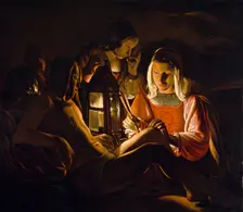 Saint Sebastian Nursed by Saint Irene, 17th century. Creator: Workshop of Georges de La Tour (1593-1652)