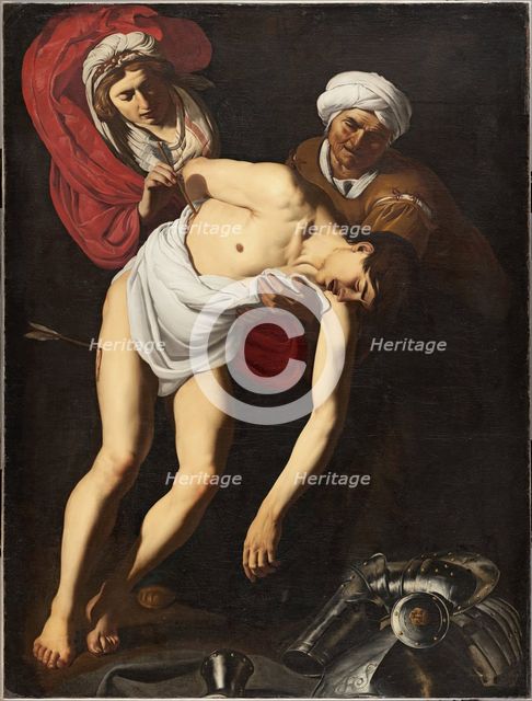 Saint Sebastian attended by Saint Irene and her Maid, 1615. Creator: Dirck van Baburen.
