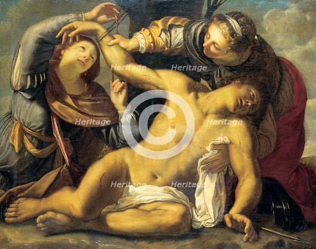 Saint Sebastian Being Cured by Saint Irene and a Servant, c1605-1610 ?. Creator: Carracci school.