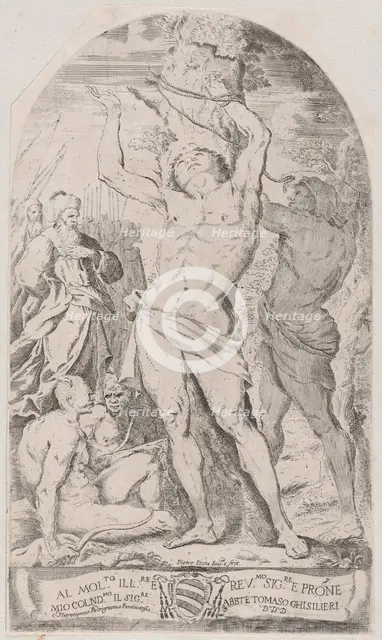 Saint Sebastian being tied to a tree, 1625-50. Creator: Girolamo Pedrignani.