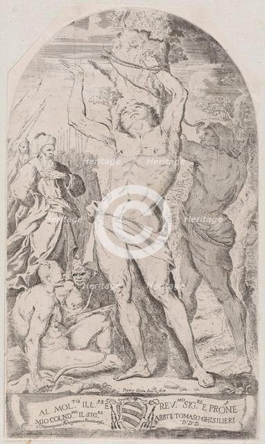 Saint Sebastian being tied to a tree, 1625-50. Creator: Girolamo Pedrignani.