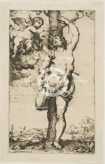 Saint Sebastian Crowned by an Angel, n.d. Creator: Willem Panneels.