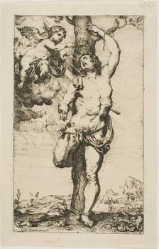 Saint Sebastian Crowned by an Angel, n.d. Creator: Willem Panneels