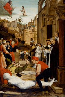 Saint Sebastian Interceding for the Plague Stricken, 1497-1499. Creator: Josse Lieferinxe