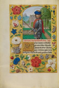 Saint Sebastian; Spinola Hours, about 1510-1520. Creator: Workshop of Master of the First Prayer Book of Maximilian