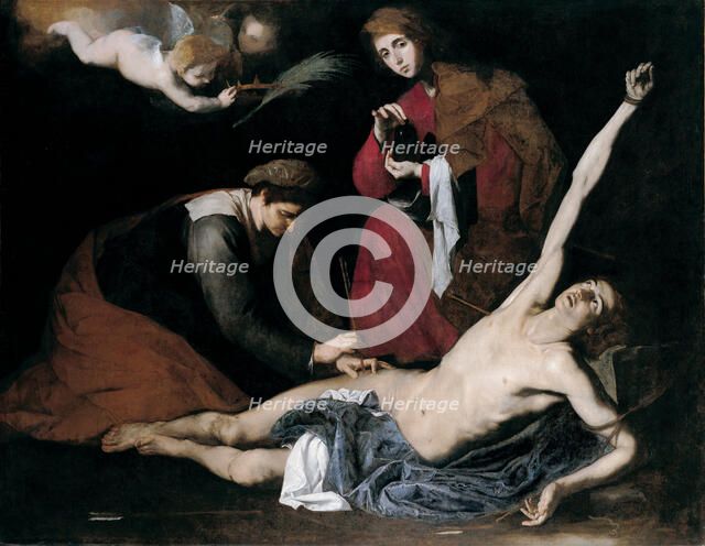 Saint Sebastian Tended by the Holy Women, c. 1621. Artist: Ribera, José, de (1591-1652)
