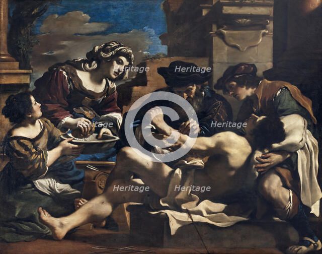 Saint Sebastian Tended by Saint Irene, 1619. Creator: Guercino (1591-1666).