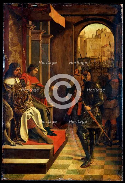 'Saint Sebastien before the Emperors Diokletian and Maximian', late 15th century. Creator: Josse Lieferinxe.