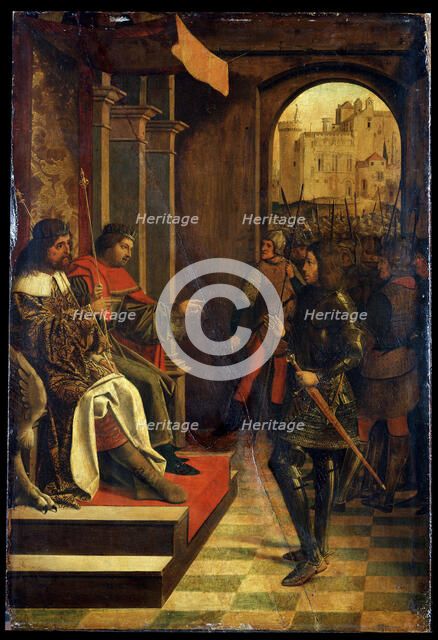 'Saint Sebastien before the Emperors Diokletian and Maximian', late 15th century. Creator: Josse Lieferinxe.