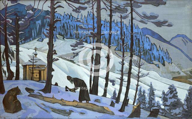 'Saint Sergius the Builder', 1925.  Artist: Nicholas Roerich