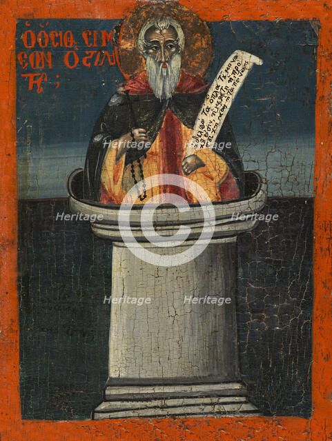 Saint Simeon the Stylite, 1807. Creator: Greek School.