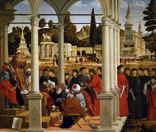 Saint Stephen before the High Priest and Elders of the Sanhedrin, 1514. Creator: Carpaccio, Vittore (1460-1526)