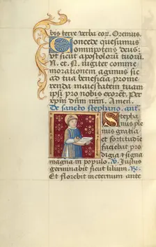 Saint Stephen; Poncher Hours, about 1500. Creator: Master of Jacques de Besancon