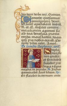 Saint Stephen; Poncher Hours, about 1500. Creator: Master of Jacques de Besancon
