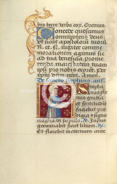 Saint Stephen; Poncher Hours, about 1500. Creator: Master of Jacques de Besancon.
