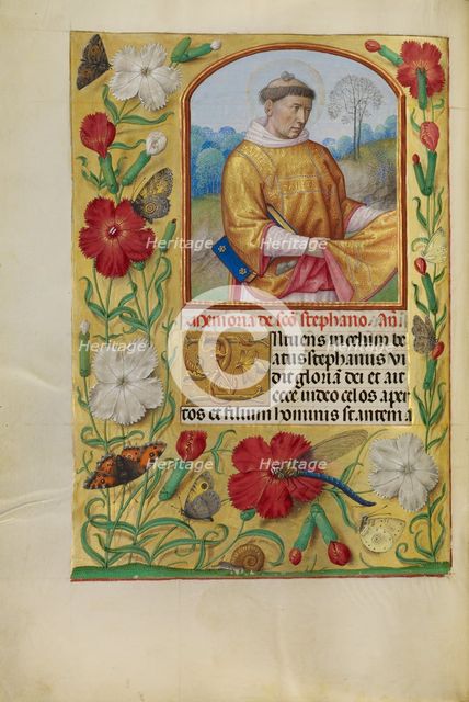 Saint Stephen; Spinola Hours, about 1510-1520. Creator: Workshop of Master of the First Prayer Book of Maximilian.