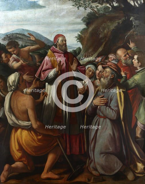 Saint Pope Clement I, surrounded by believers, 1592. Creator: Santi di Tito (1536-1603).