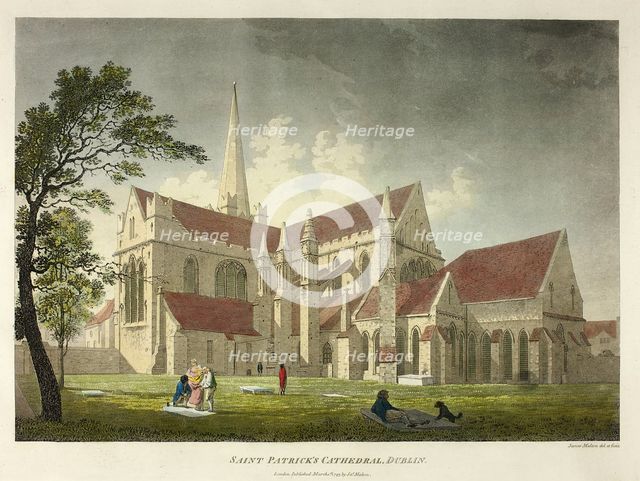 Saint Patrick's Cathedral, Dublin, published March 1793. Creator: James Malton.