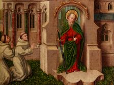 Saint Paul with Monks in Front of the Church of San Paolo fuori le Mura in Rome, between 1490-1500. Creator: Unknown