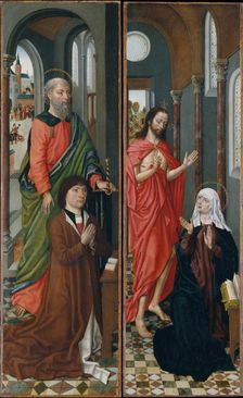 Saint Paul with Paolo Pagagnotti; Christ Appearing to His Mother, late 1480s. Creator: Master of the Saint Ursula Legend