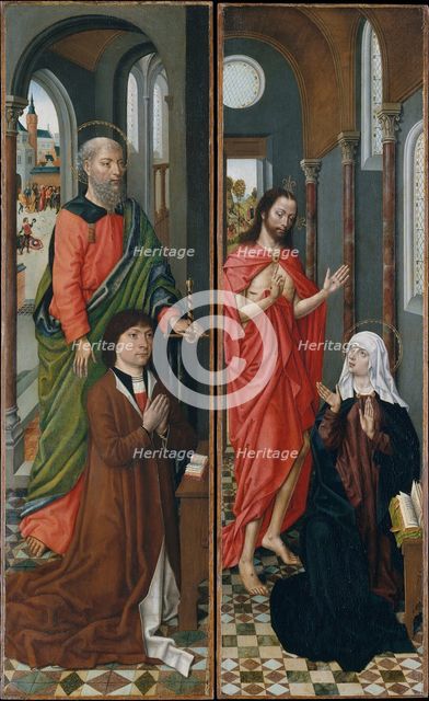 Saint Paul with Paolo Pagagnotti; Christ Appearing to His Mother, late 1480s. Creator: Master of the Saint Ursula Legend.