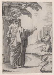 Saint Paul and the Franciscan Friar, dated 1517. Creator: Agostino Veneziano