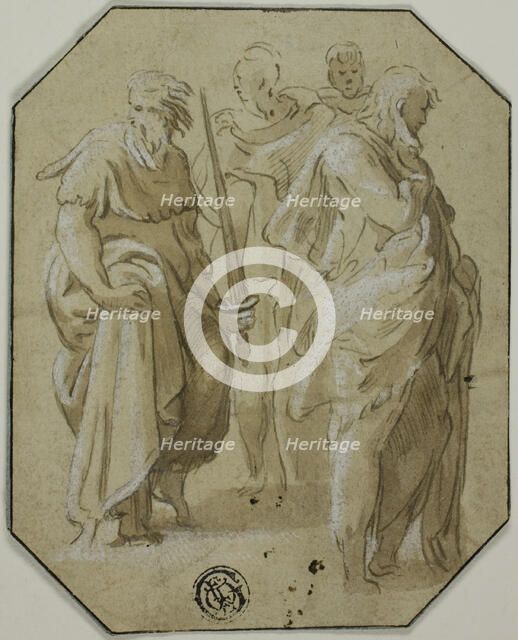Saint Paul and Three Other Standing Figures, 18th century. Creator: Anton Maria Zanetti.