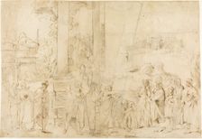 Saint Paul Baptizing Dionysus the Areopagite (recto), n.d. Creator: Unknown